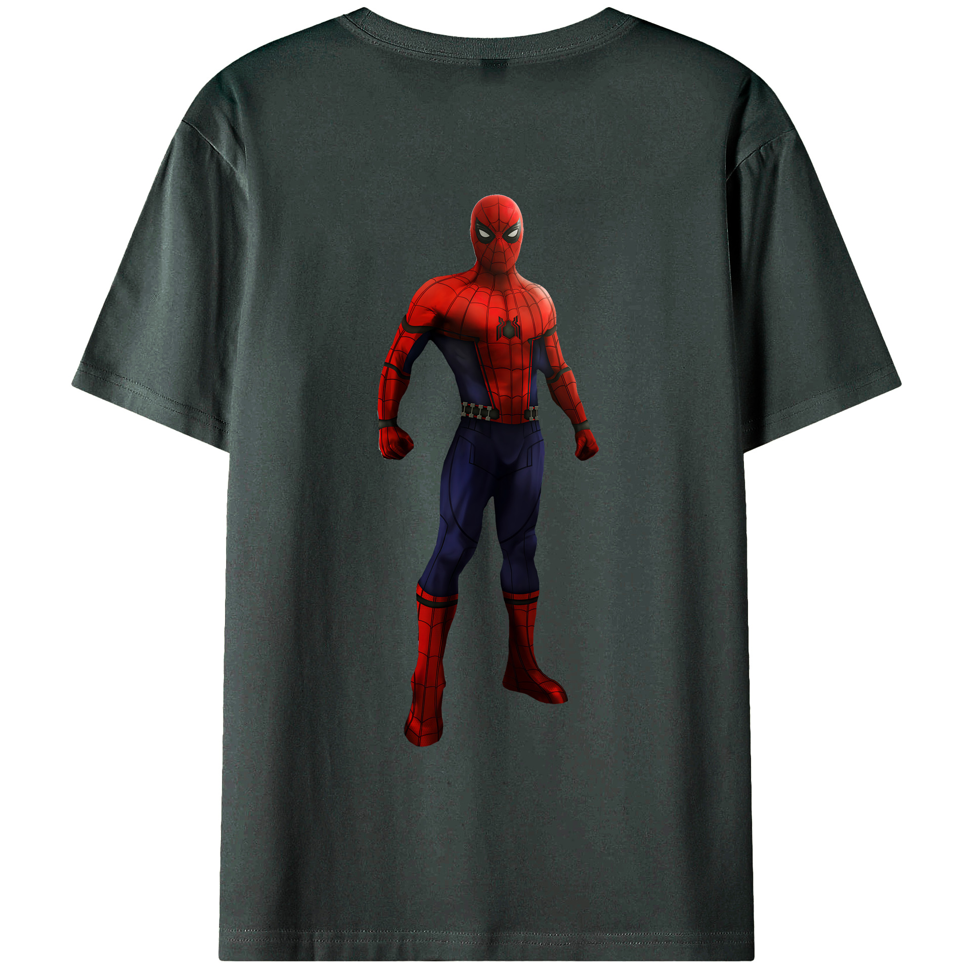 （画像用） Spider Man スパイダーマン 綿100％ メンズ半袖Tシャツ（バックプリント） 通気性